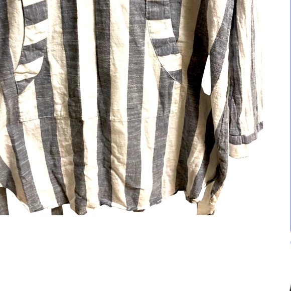 BLUE ISLAND Beach Swim Coverup Tunic Nautical Stripe Lace Up Hoodie Medium - Picture 13 of 14
